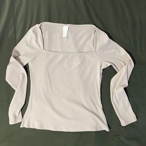 H & M Square Neck Long Sleeve Blouse